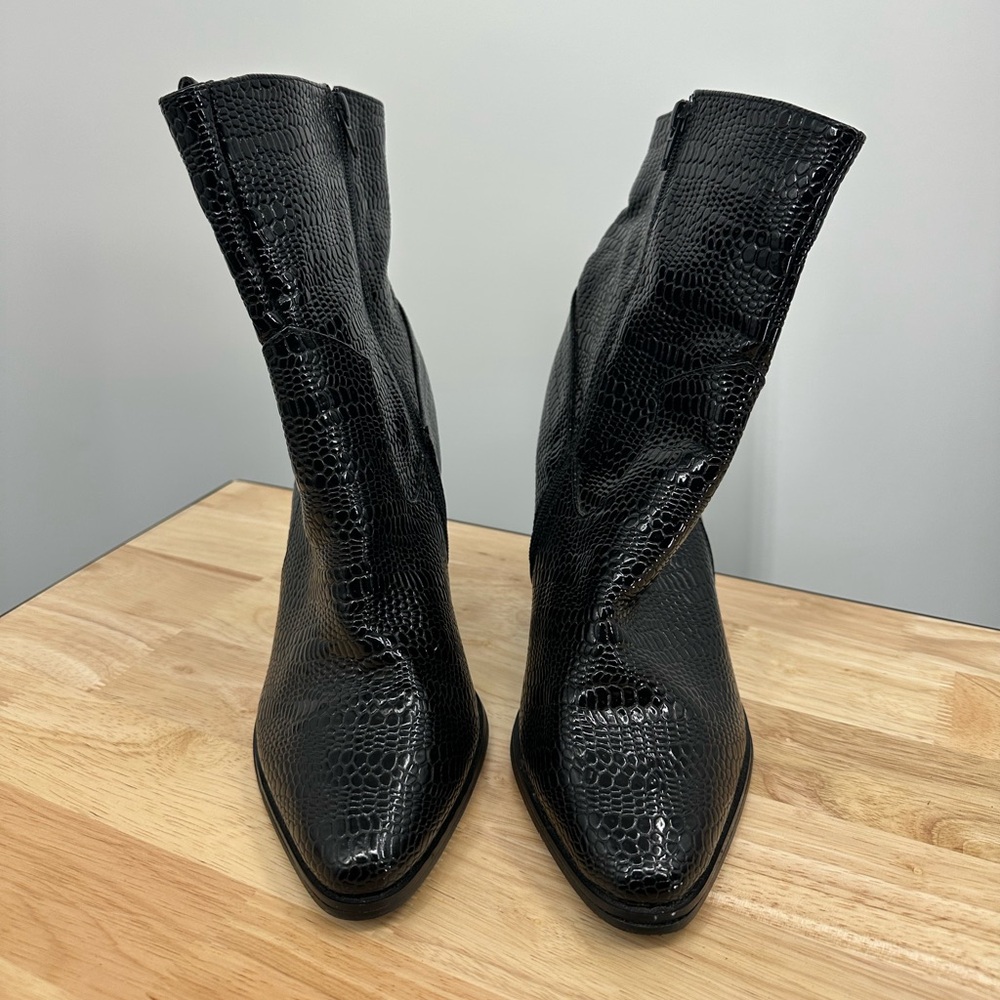 Nadia X FTF “A Rider” Black Croc Boots